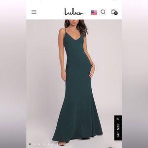 Lulus Infinite Glory Dark Teal Maxi Dress, Medium, Never worn with tags!